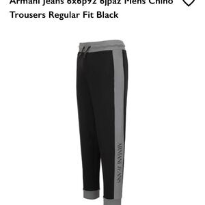 Armani Jeans Men's Black and Gray Chino Pants